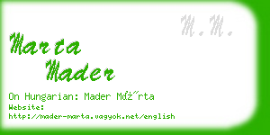 marta mader business card